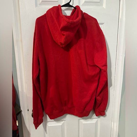 Kappa men’s red xl hoody sweatshirt drawstring shiny logo pullover streetwear - Picture 2 of 7